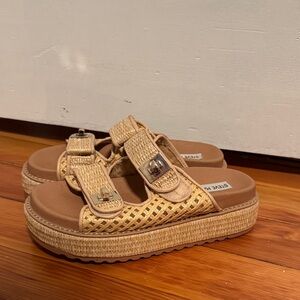 Steve Madden Woven Tan Platform Sandals